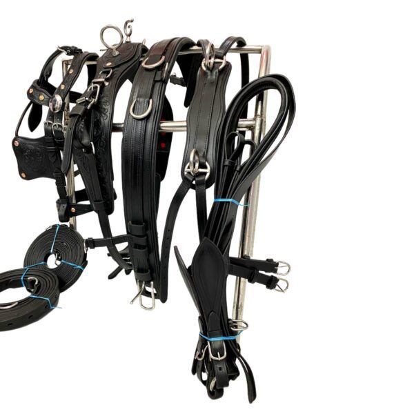Anatomic Leather Driving harness for single horse cart-BLack