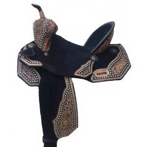 Barrel Racing Horse Saddle Trail Tooled Carved Leather Equestrian Western 15".