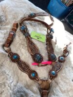 Western Mini/Pony Headstall & Breast Turquoise *NEW* - Image 7