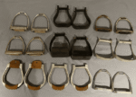 Large Lot of 9 Pairs of Horse Stirrups — English & Western