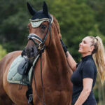 Used Back on Track Nights Collection Saddle Pad & Ear Bonnet Set - Image 3